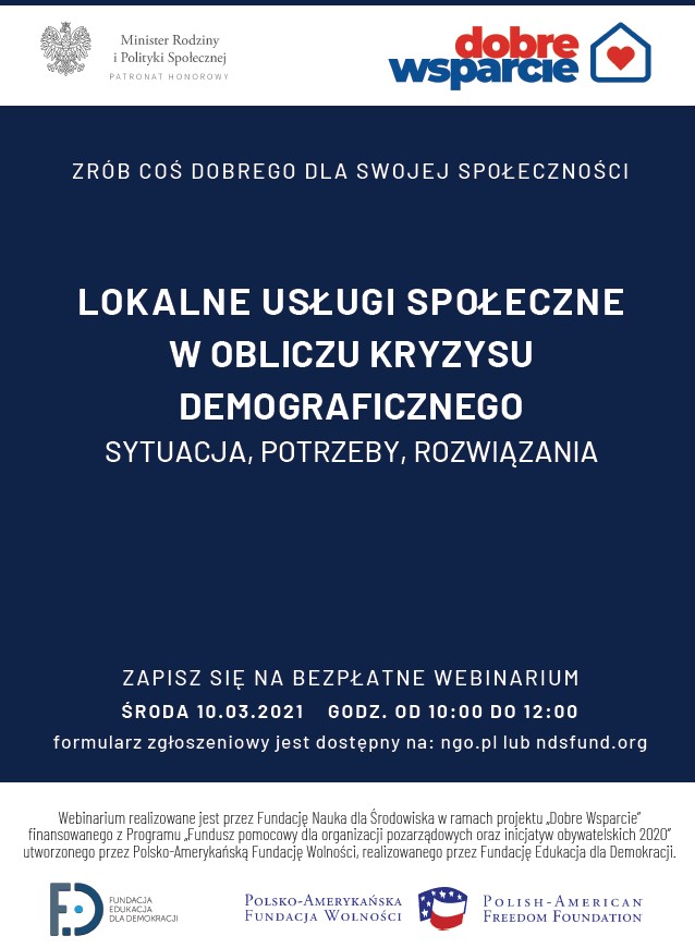 Lokalne usługi społeczne w obliczu kryzysu demograficznego sytuacja, potrzeby, rozwiązania
